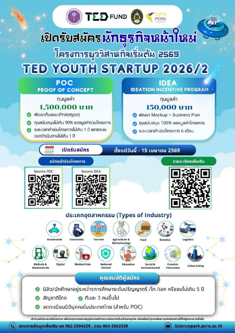 ประชาสัมพันธ์การเปิดรับข้อเสนอโครงการ TED Youth Startup